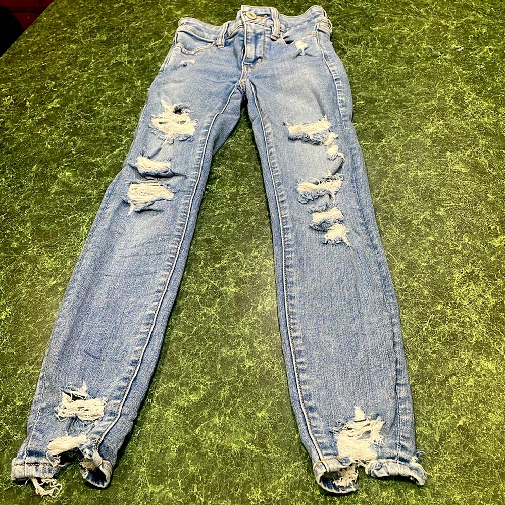 AE Next Level Ripped Super High-Waisted Jegging